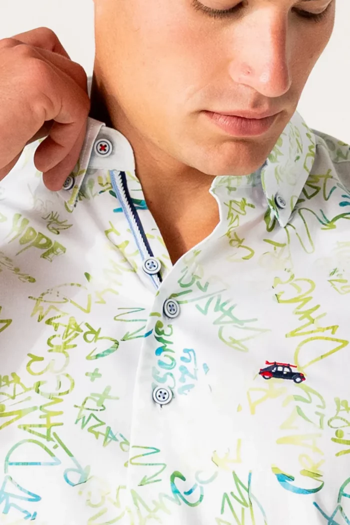 CAMISA GRAFITI VERDE HOMBRE 261129 BRUNOS THE SURFCAR