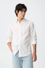 CAMISA LINO CUELLO MAO BLANCA HOMBRE 10065688_001 BRUNOS TIFFOSI