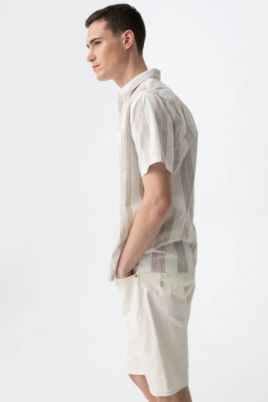 CAMISA RAYAS MANGA CORTA BEIGE HOMBRE 10065574_117 BRUNOS TIFFOSI