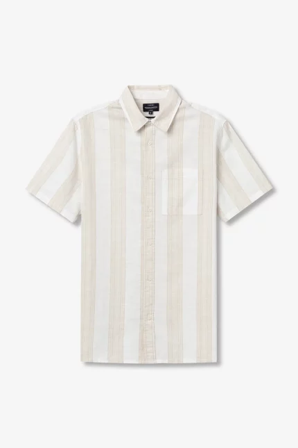 CAMISA RAYAS MANGA CORTA BEIGE HOMBRE 10065574_117 BRUNOS TIFFOSI