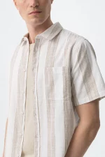 CAMISA RAYAS MANGA CORTA BEIGE HOMBRE 10065574_117 BRUNOS TIFFOSI