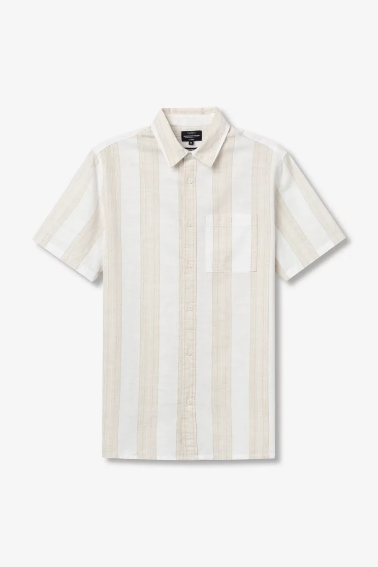 CAMISA RAYAS MANGA CORTA BEIGE HOMBRE 10065574_117 BRUNOS TIFFOSI