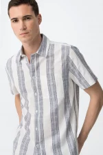 CAMISA RAYAS MANGA CORTA BEIGE HOMBRE 10065574_790 BRUNOS TIFFOSI (2)