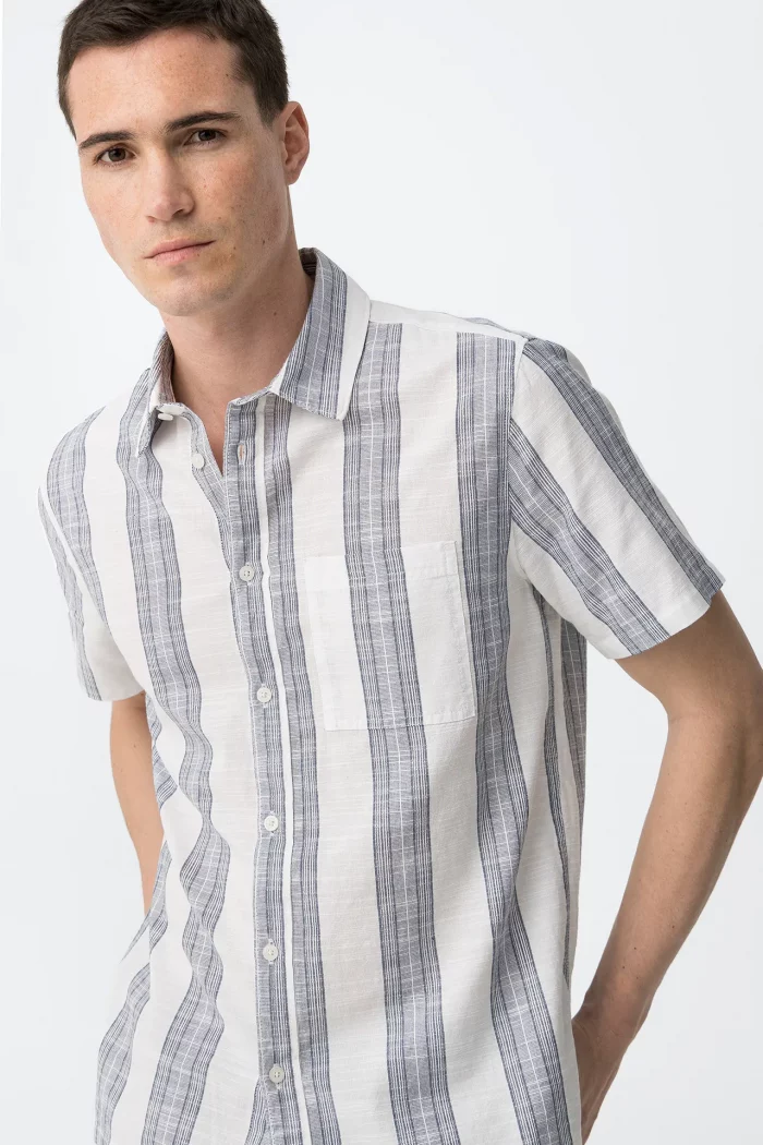CAMISA RAYAS MANGA CORTA BEIGE HOMBRE 10065574_790 BRUNOS TIFFOSI (2)