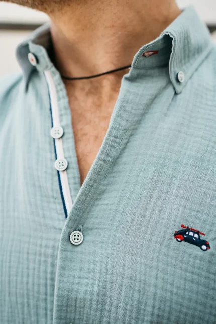 CAMISA VERDE VERANO HOMBRE 261081 BRUNOS THE SURFCAR