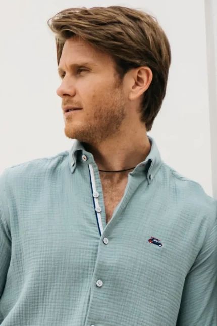 CAMISA VERDE VERANO HOMBRE 261081 BRUNOS THE SURFCAR