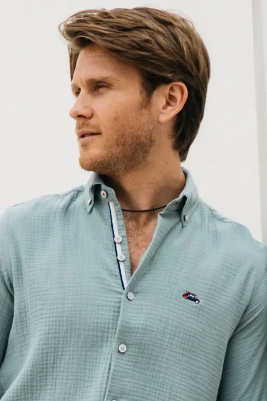 CAMISA VERDE VERANO HOMBRE 261081 BRUNOS THE SURFCAR