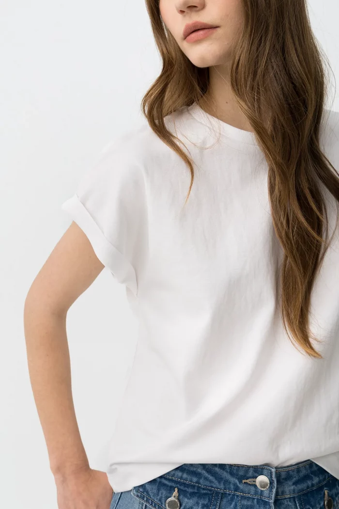 CAMISETA BASICA BLANCA MUJER 10065998_001 BRUNOS TIFFOSI