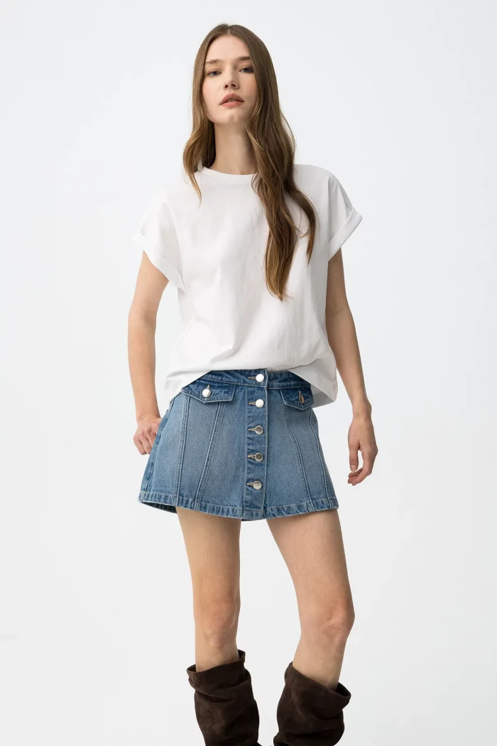 CAMISETA BASICA BLANCA MUJER 10065998_001 BRUNOS TIFFOSI