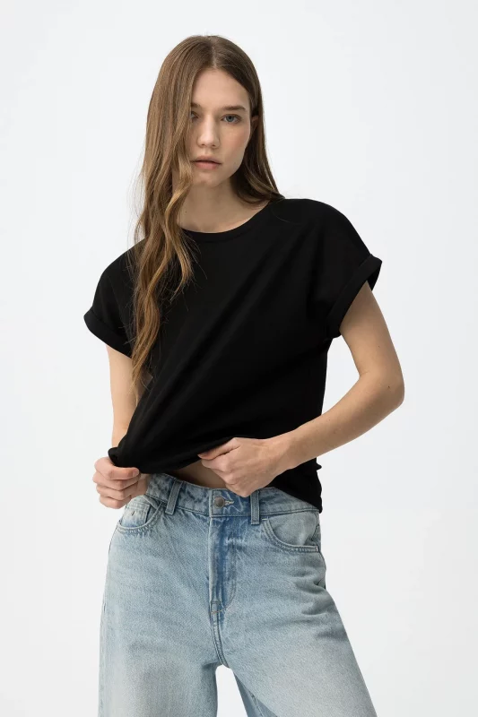 CAMISETA BASICA NEGRA MUJER 10065998_000 BRUNOS TIFFOSI