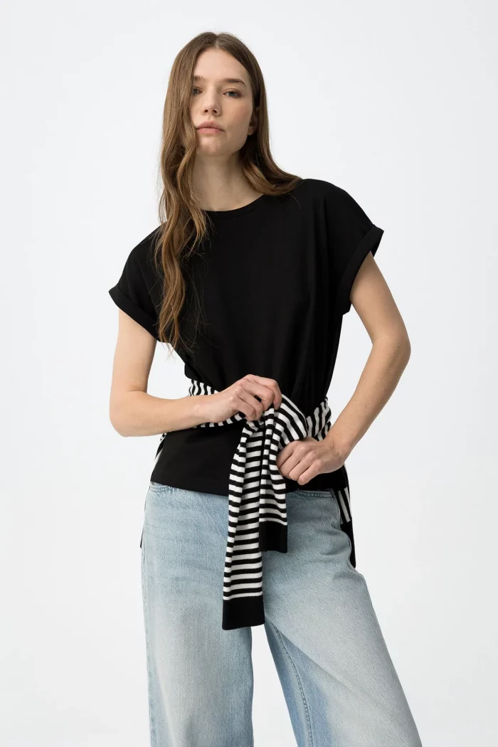 CAMISETA BASICA NEGRA MUJER 10065998_000 BRUNOS TIFFOSI