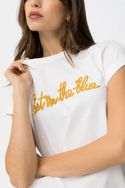 CAMISETA BORDADO BLANCA MUJER 10064538_001BRUNOS TIFFOSI