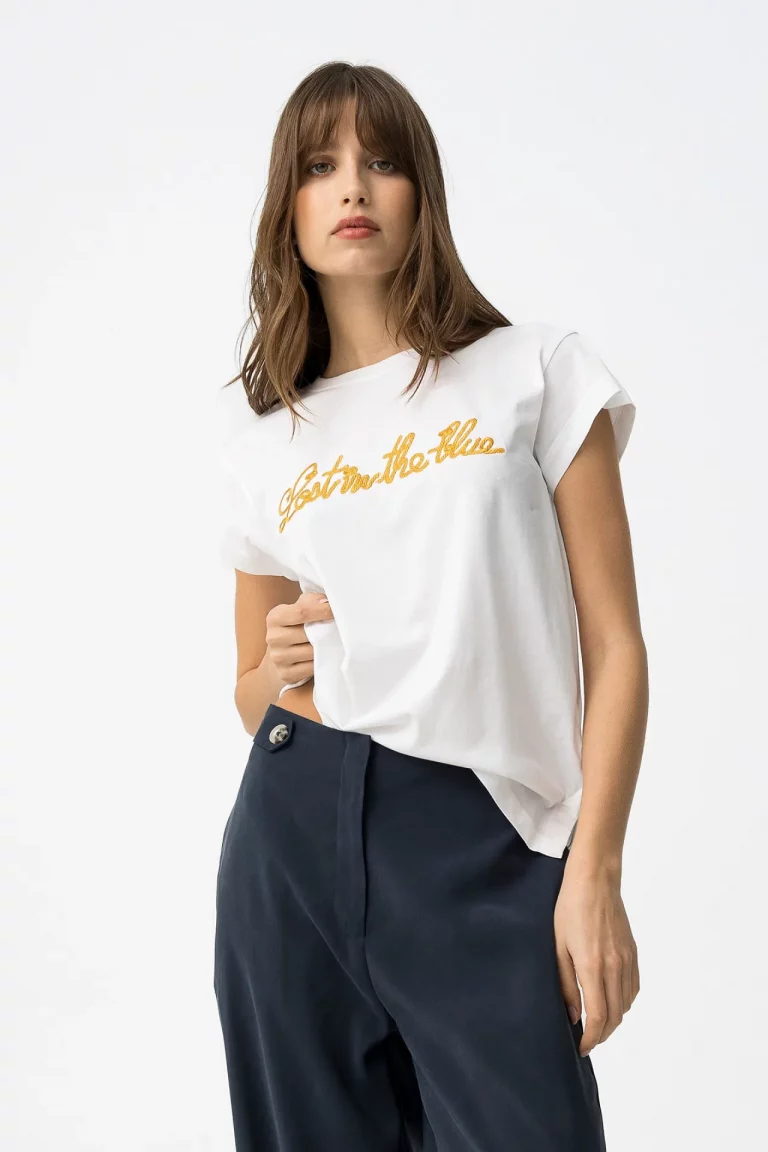 CAMISETA BORDADO BLANCA MUJER 10064538_001BRUNOS TIFFOSI