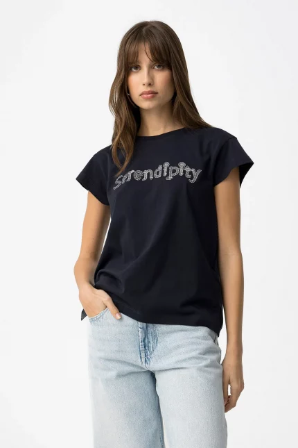 CAMISETA BORDADO MARINO MUJER 10064538_798 BRUNOS TIFFOSI