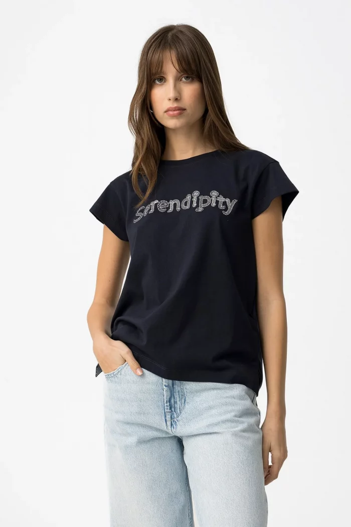 CAMISETA BORDADO MARINO MUJER 10064538_798 BRUNOS TIFFOSI