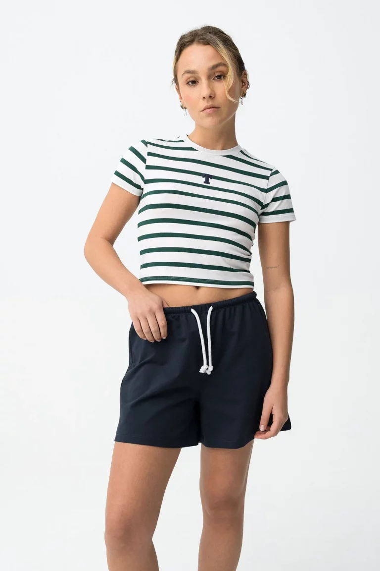 CAMISETA CROP DE RAYAS CHICA 10064628_884