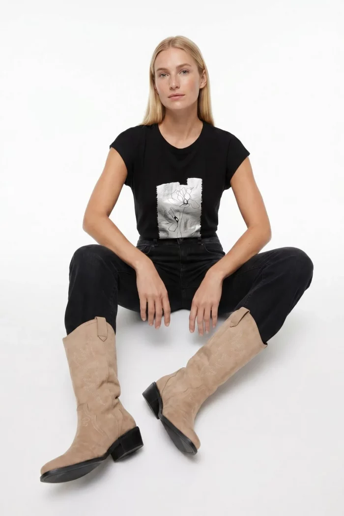 CAMISETA ESTAMPADA METALIZADA MUJ ER 10067303 TIFFOSI BRUNOS