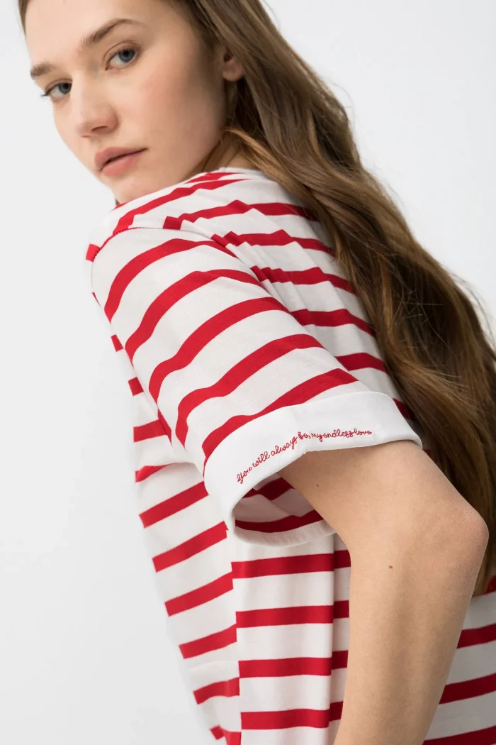 CAMISETA RAYAS ROJAS MUJER 10066006 BRUNOS TIFFOSI