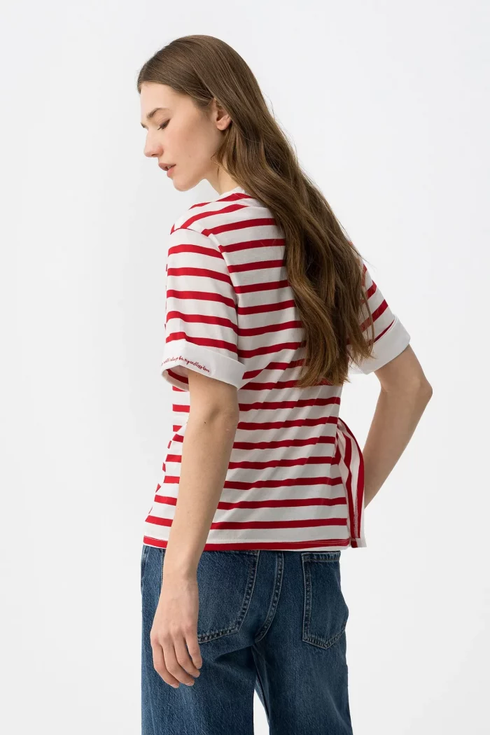 CAMISETA RAYAS ROJAS MUJER 10066006 BRUNOS TIFFOSI
