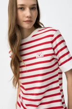 CAMISETA RAYAS ROJAS MUJER 10066006 BRUNOS TIFFOSI