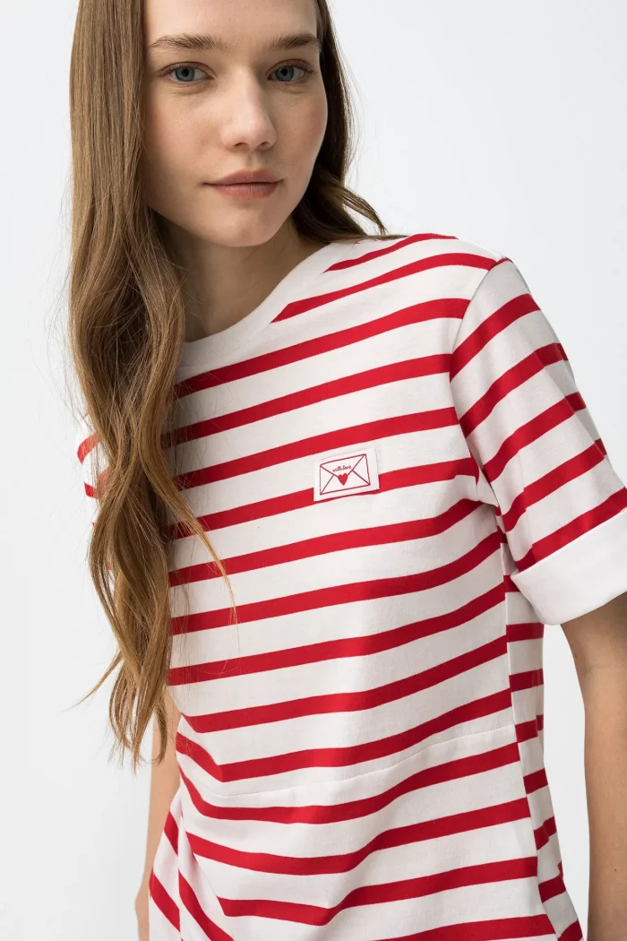 CAMISETA RAYAS ROJAS MUJER 10066006 BRUNOS TIFFOSI