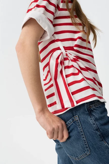 CAMISETA RAYAS ROJAS MUJER 10066006 BRUNOS TIFFOSI 7 CAMISETA RAYAS ROJAS MUJER 10066006 BRUNOS TIFFOSI