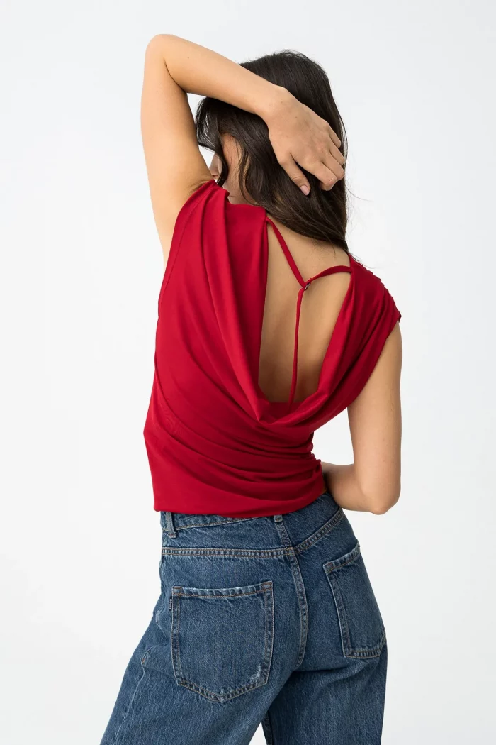 CAMISETA ROJA ESCOTE ESPALDA MUJER 10064698 BRUNOS TIFFOSI