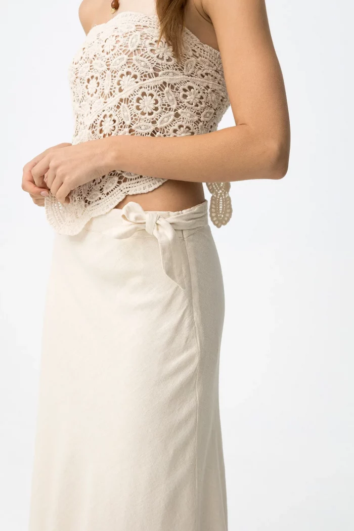 FALDA MIDI BEIGE MUJER 10065611_110 BRUNOS TIFFOSI