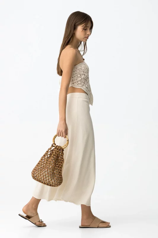 FALDA MIDI BEIGE MUJER 10065611_110 BRUNOS TIFFOSI