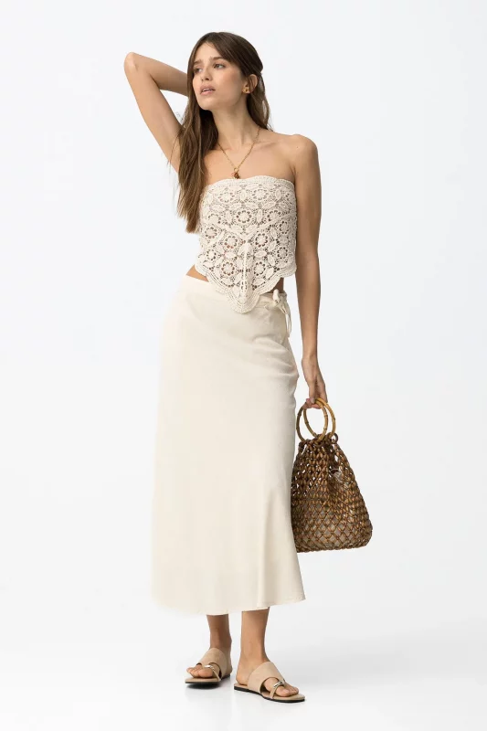 FALDA MIDI BEIGE MUJER 10065611_110 BRUNOS TIFFOSI