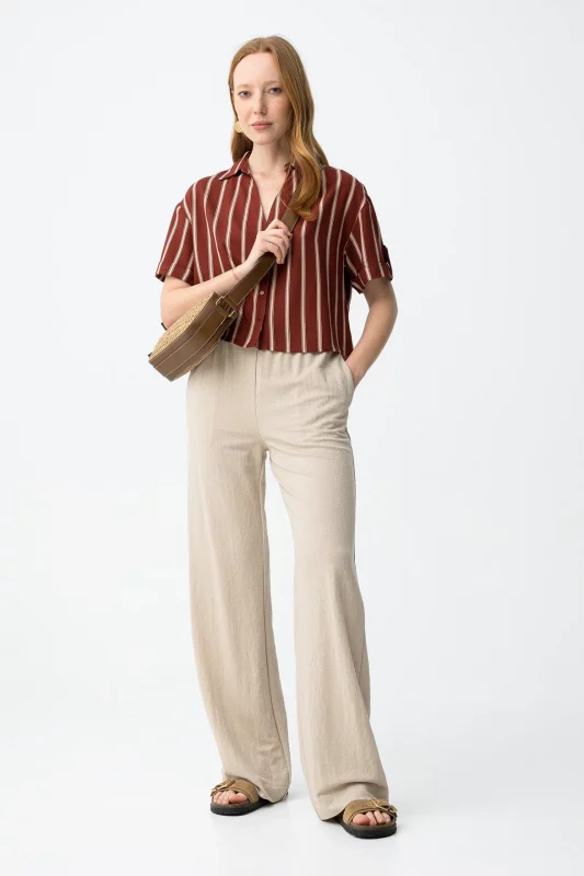 PANTALON ANCHO BEIGE MUJER 10064907_134 BRUNOS TIFFOSI