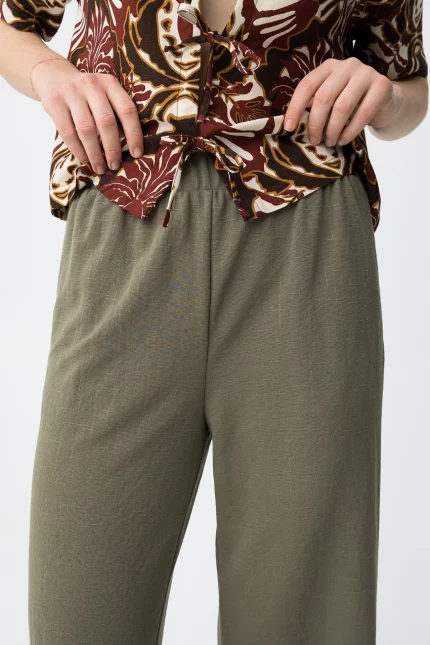 PANTALON ANCHO VERDE MUJER 10064907_831 BRUNOS TIFFOSI