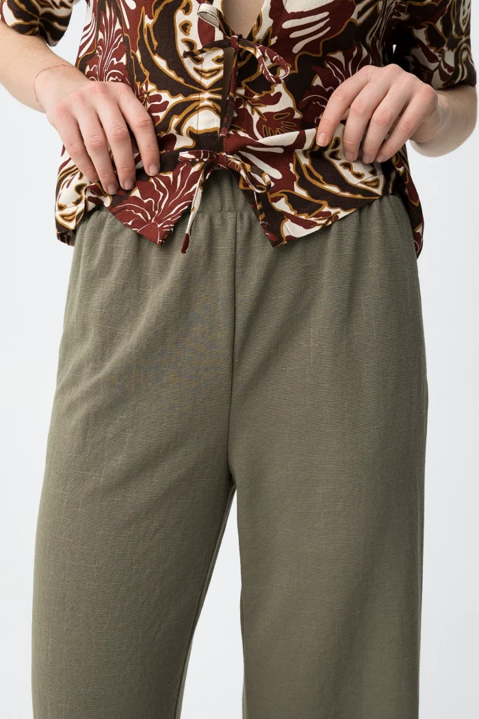 PANTALON ANCHO VERDE MUJER 10064907_831 BRUNOS TIFFOSI