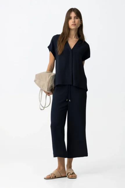 PANTALON FLUIDO MARINO WIDE MUJER 10064589_798 BRUNOS TIFFOSI