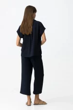 PANTALON FLUIDO MARINO WIDE MUJER 10064589_798 BRUNOS TIFFOSI
