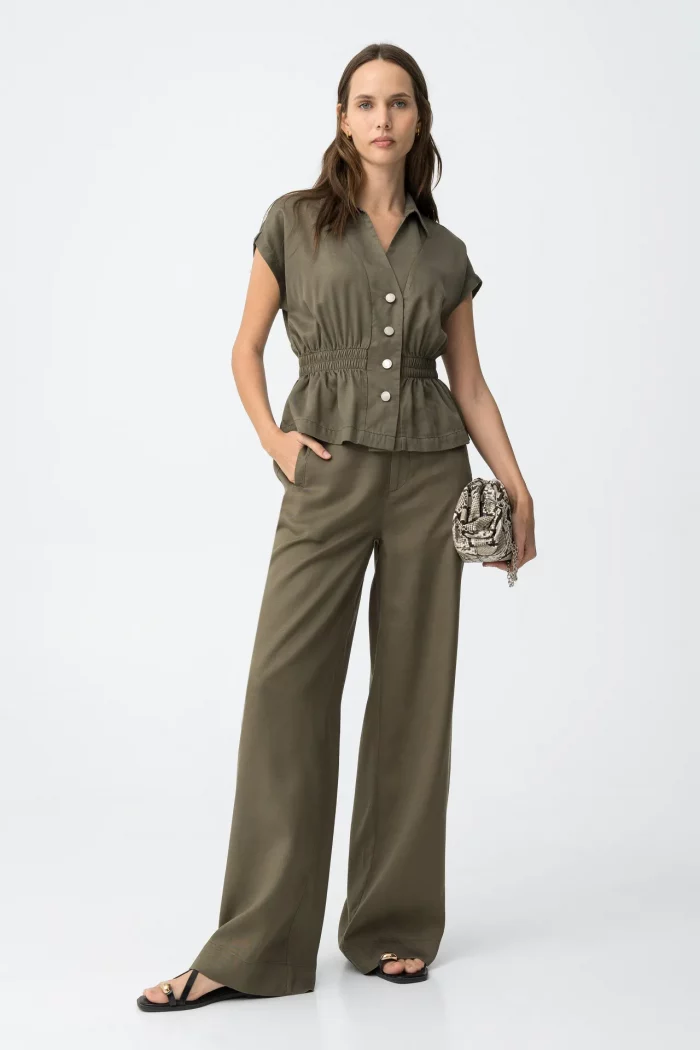 PANTALON LYOCELL WIDE VERDE MUJER 10064602_8 BRUNOS TIFFOSI