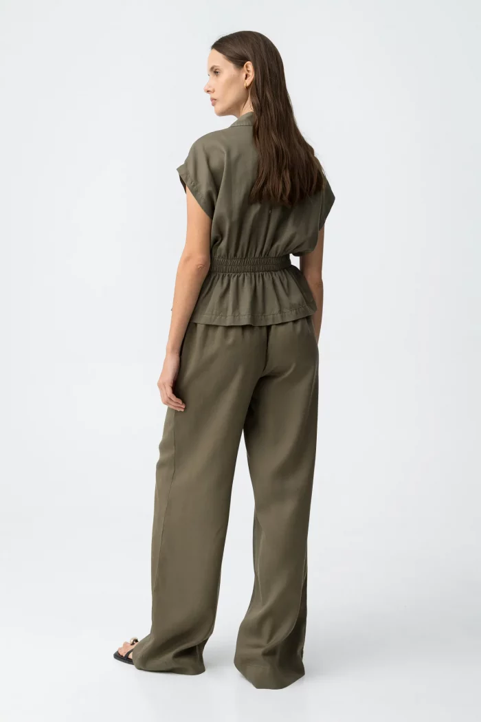 PANTALON LYOCELL WIDE VERDE MUJER 10064602_8 BRUNOS TIFFOSI