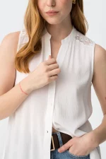 TOP ENCAJE BLANCO MUJER 10065170_001 BRUNOS TIFFOSI