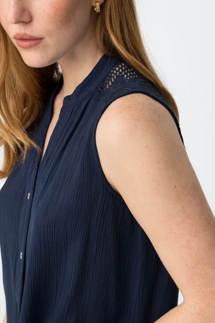 TOP ENCAJE MARINO MUJER 10065170_798 BRUNOS TIFFOSI