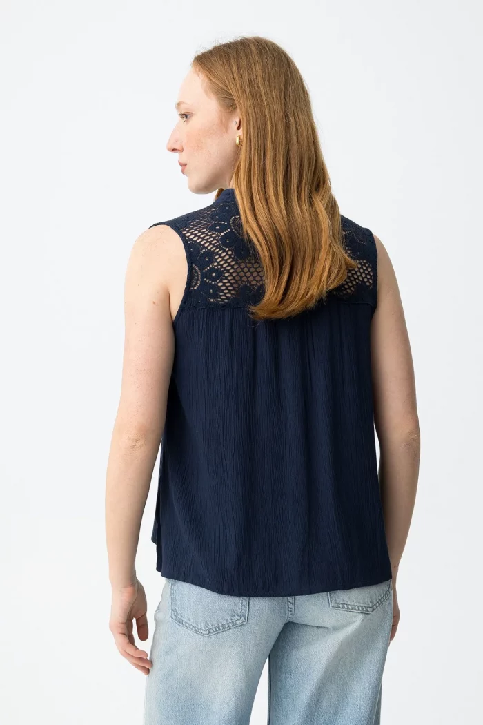 TOP ENCAJE MARINO MUJER 10065170_798 BRUNOS TIFFOSI