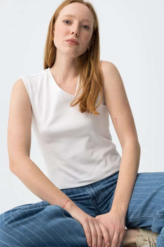 TOP ESCOTE CRUZADO BLANCO MUJER 10066002_001 BRUNOS TIFFOSI