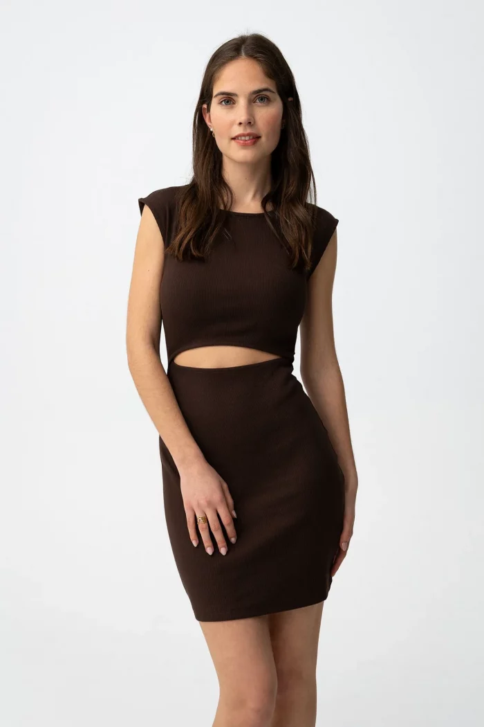 VESTIDO CORTO MARRON CHICA 10064946_290 BRUNOS TIFFOSI