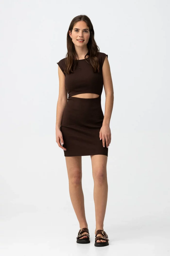 VESTIDO CORTO MARRON CHICA 10064946_290 BRUNOS TIFFOSI