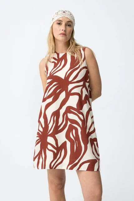 VESTIDO CORTO SIN MANGAS GRANATE MUJER 10065228_152 BRUNOS TIFFOSI