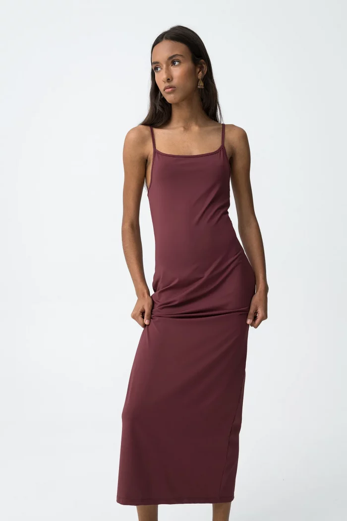VESTIDO LARGO GRANATE CHICA 10066470_5 BRUNOS TIFFOSI (2)