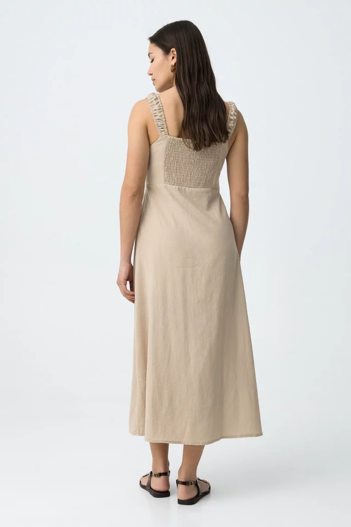 VESTIDO MIDI BEIGE MUJER 10065187_134 BRUNOS TIFFOSI