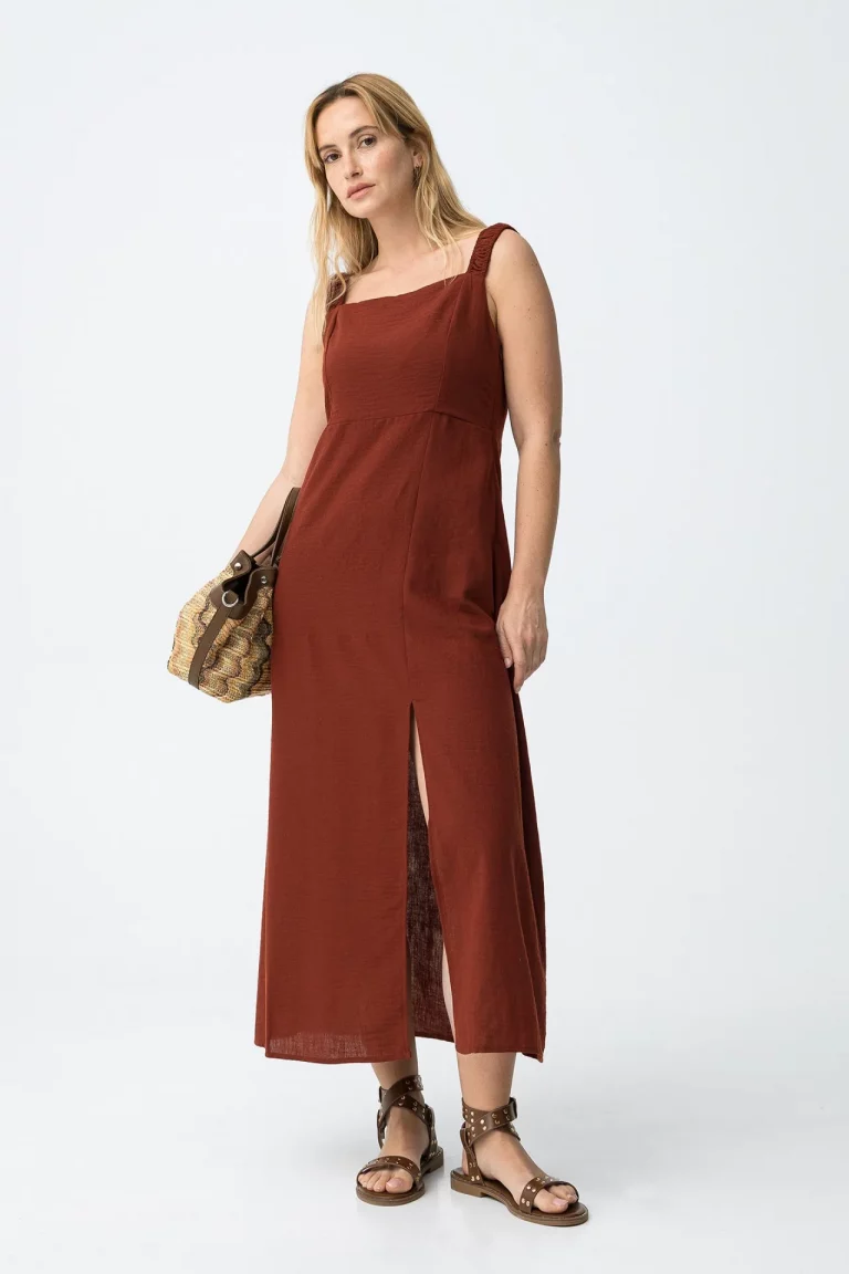 VESTIDO MIDI ROJO MUJER 10065187_519 BRUNOS TIFFOSI