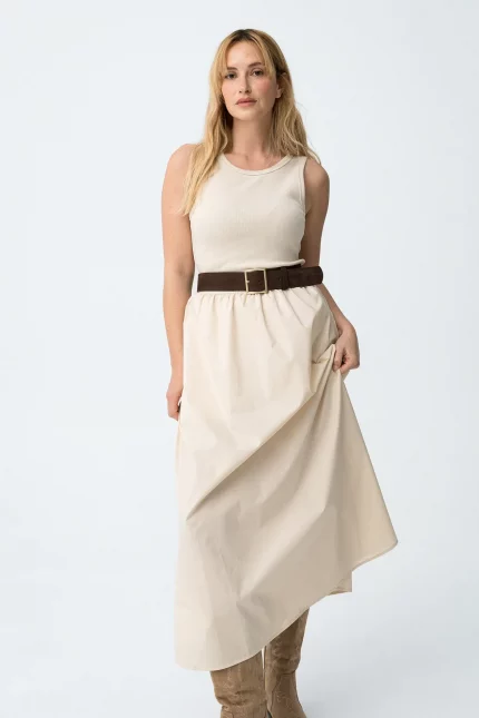 VESTIDO SIN MANGAS BEIGE MUJER 10066004_134 BRUNOS TIFFOSI