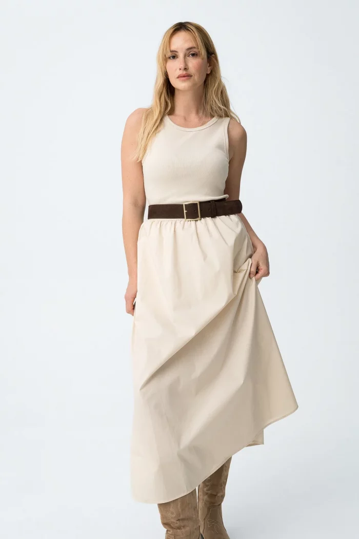 VESTIDO SIN MANGAS BEIGE MUJER 10066004_134 BRUNOS TIFFOSI