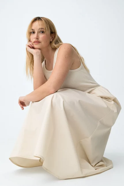 VESTIDO SIN MANGAS BEIGE MUJER 10066004_134 BRUNOS TIFFOSI